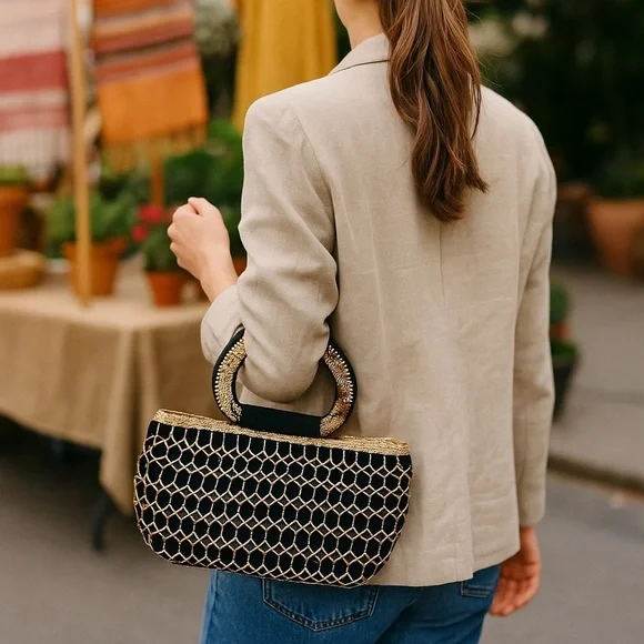 LUXURY PYTHON SNAKESKIN NANCY GONZALES BASKETWEAVE VELVET CLASSIC PURSE TOTE BAG - Picture 14 of 14